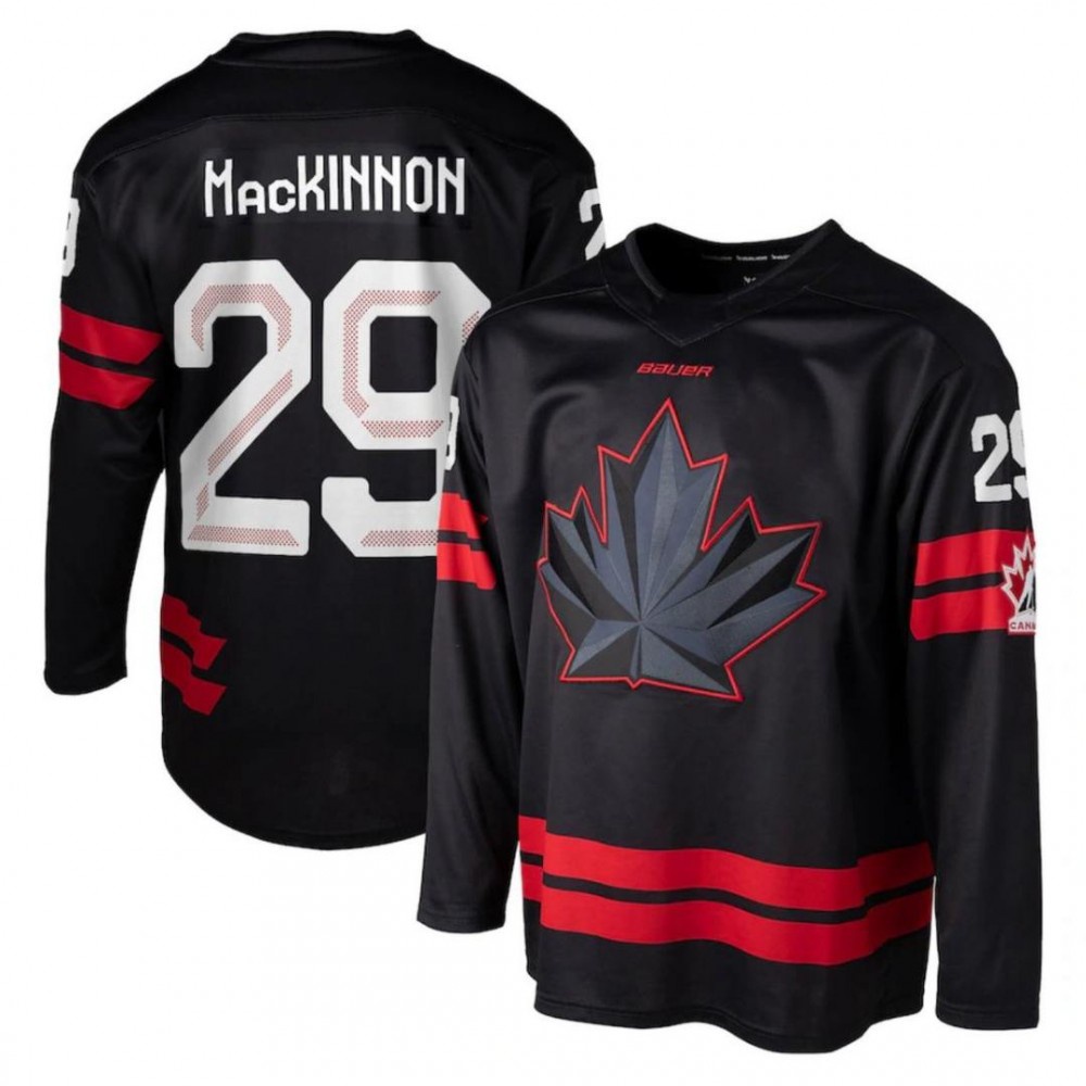 Nathan MacKinnon Hockey Bauer Canada 2026 Olympics Replica Jersey - Black-Pro Kit Vault | Brand New 26/27 Sports Jerseys